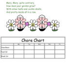 Mary Mary Quite Contrary Custom Chore Chart
