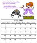 Little Miss Muffet Custom Calendar
