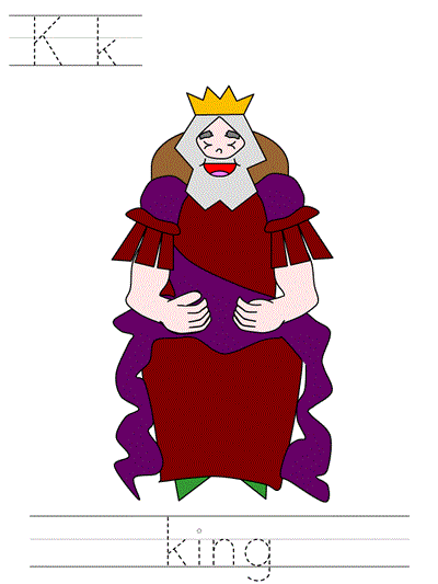 Printable print practice worksheet - Kk king