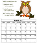 Wise Old Owl Calendar