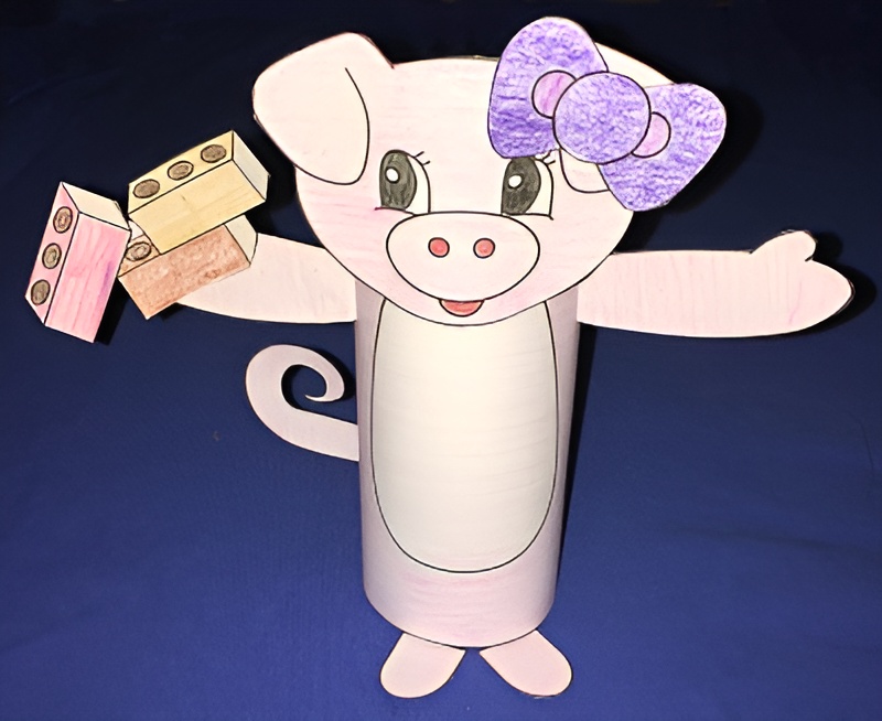 Three Little Pigs: Penny TP Roll Craft
