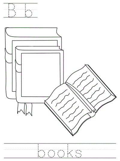 Printable print practice coloring page - Bb books