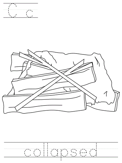 Printable print practice coloring page - Cc collapsed