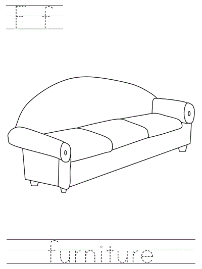 Printable print practice coloring page - Ff furniture