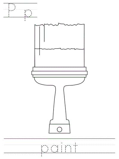 Printable print practice coloring page - Pp paint