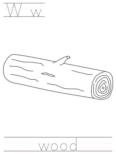 Printable print practice coloring page - Ww wood