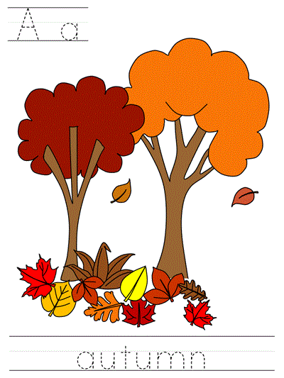 Printable print practice worksheet - Aa autumn