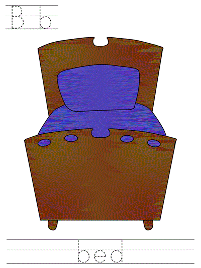 Printable print practice worksheet - Bb bed