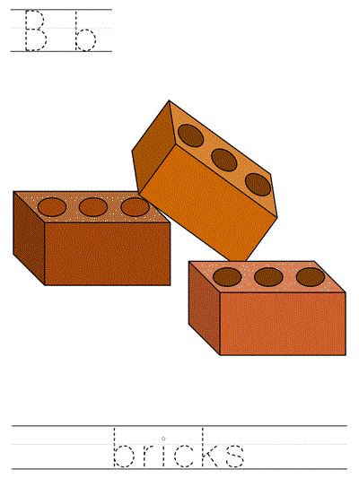 Printable print practice worksheet - Bb bricks