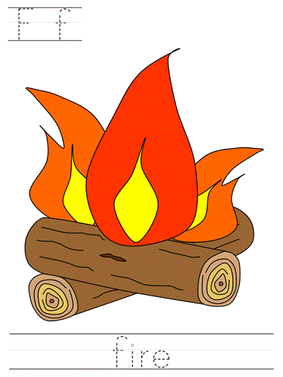 Printable print practice worksheet - Ff fire