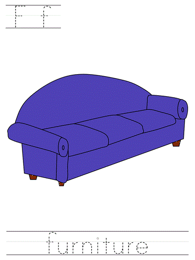Printable print practice worksheet - Ff furniture