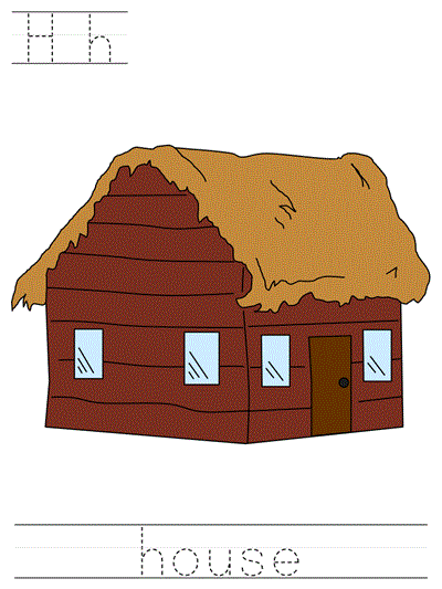 Printable print practice worksheet - Hh house