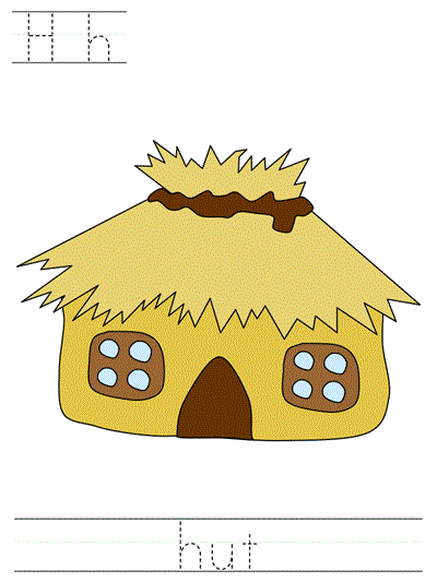 Printable print practice worksheet - Hh hut