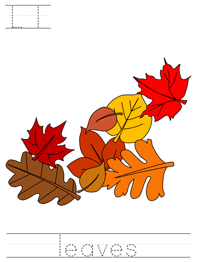 Printable print practice worksheet - Ll leaves