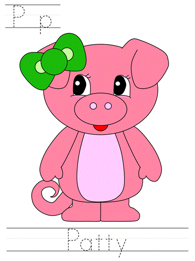 Printable print practice worksheet - Pp Patty