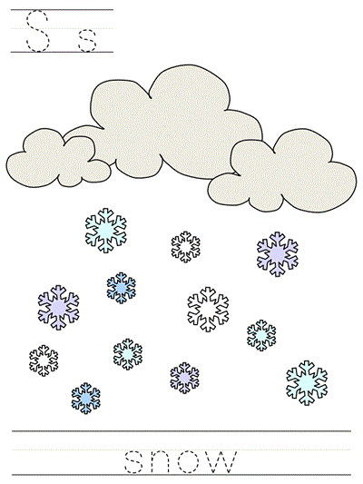 Printable print practice worksheet - Ss snow