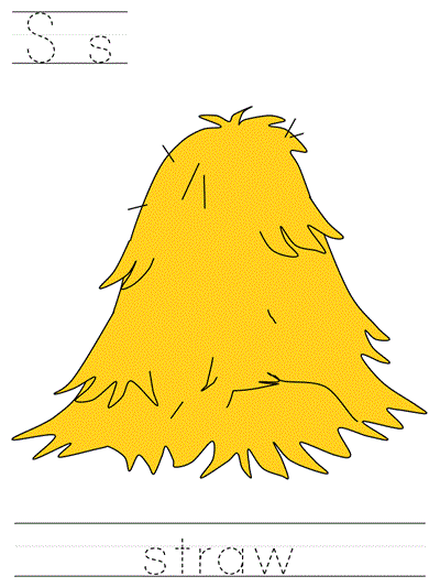 Three Little Pigs Tracer Pages - Ss straw