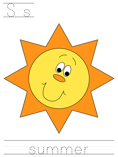 Printable print practice worksheet - Ss summer