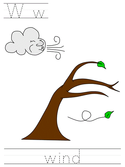 Printable print practice worksheet - Ww wind