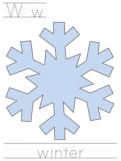Printable print practice worksheet - Ww winter