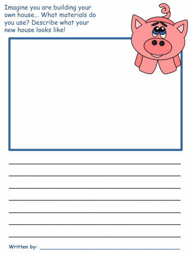 Three Little Pigs Draw and Write Worksheet