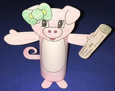 Three Little Pigs: Patty Pig TP Roll Craft