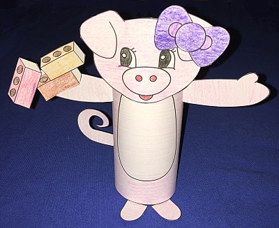 Three Little Pigs: Penny Pig TP Roll Craft
