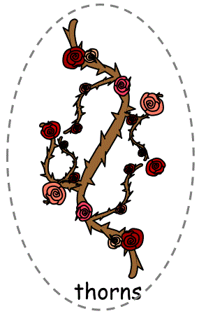 rapunzel felt board characters - thorns