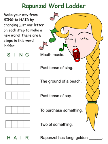 Rapunzel Word Ladder Puzzles