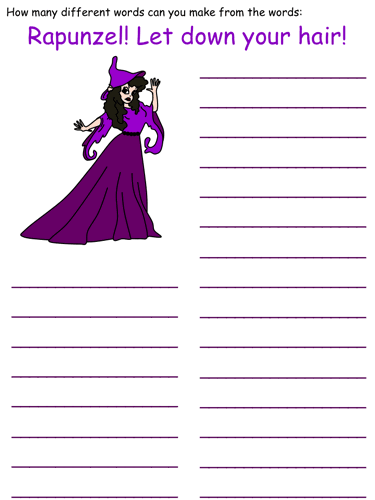 Rapunzel Word Mine Puzzles