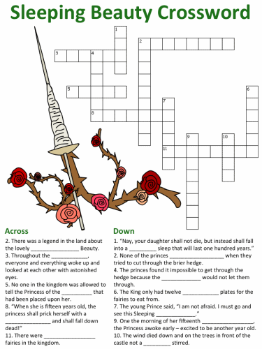 Sleeping Beauty Crossword Puzzles