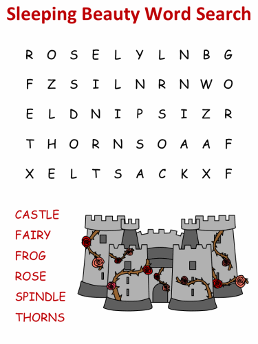 Sleeping Beauty Word Search PUzzles