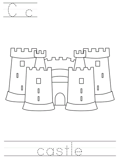 Learn to Print coloring page - Cc castle
