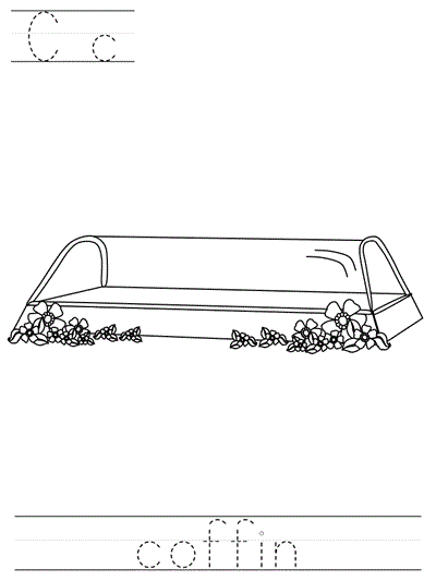 Learn to Print coloring page - Cc coffin