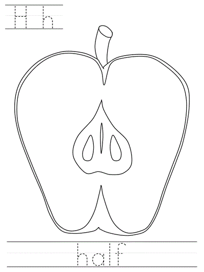 Learn to Print coloring page - Hh half