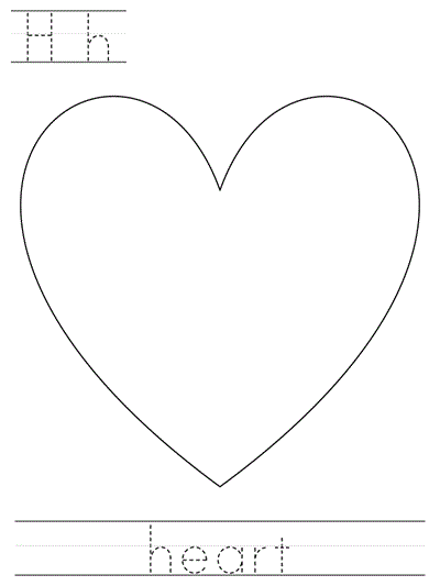 Learn to Print coloring page - Hh heart