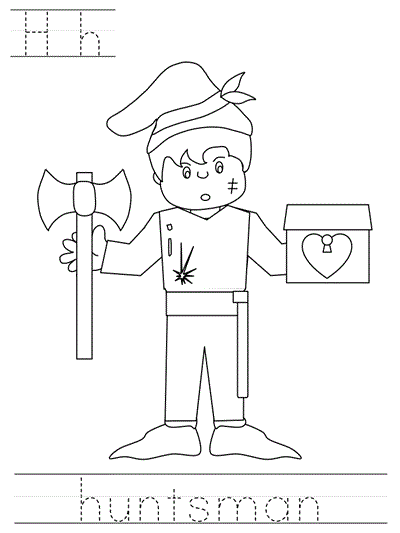 Learn to Print coloring page - Hh huntsman