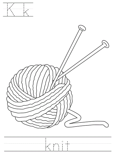 Learn to Print coloring page - Kk knit