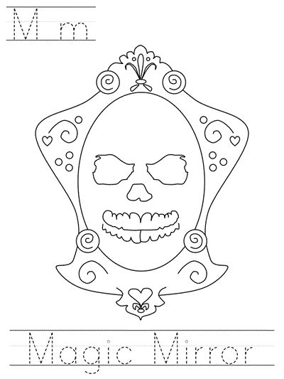 Learn to Print coloring page - Mm magic mirror