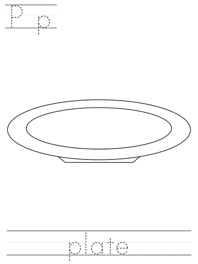 Learn to Print coloring page - Pp plate
