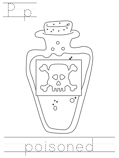 Learn to Print coloring page - Pp poisoned