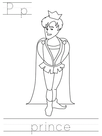 Learn to Print coloring page - Pp prince