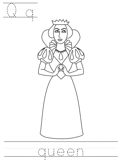 Learn to Print coloring page - Qq queen