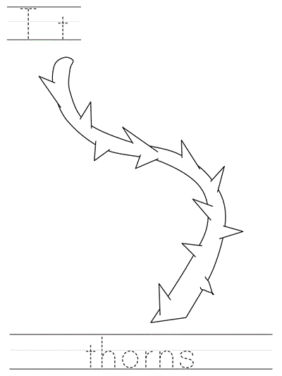 Learn to Print coloring page - Tt thorns