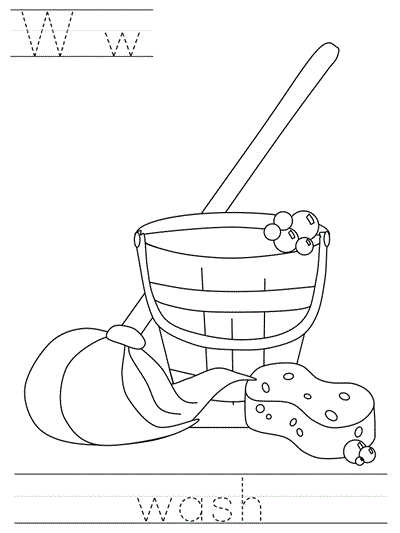 Learn to Print coloring page - Ww wash
