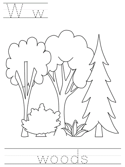 Learn to Print coloring page - Ww woods