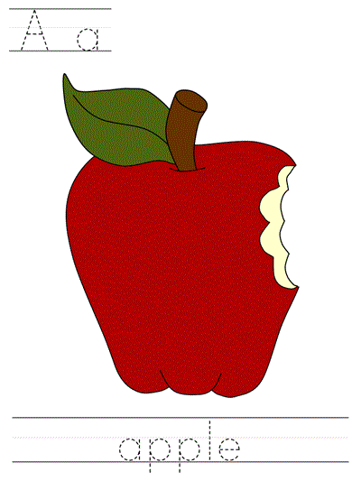 Learn to Print worksheet - Aa apple