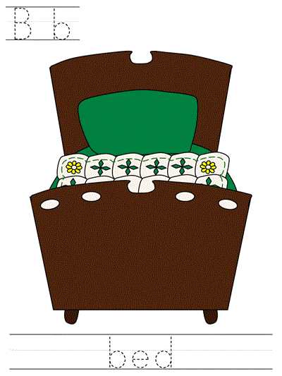 Learn to Print worksheet - Bb bed