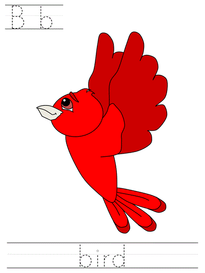 Learn to Print worksheet - Bb bird