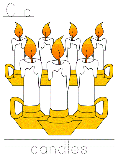 Learn to Print worksheet - Cc candle